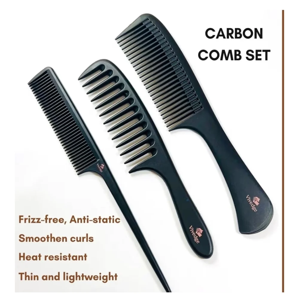 Vivedge Black Comb Set with Pink and Cream Scrunchies - Picture 2 of 12